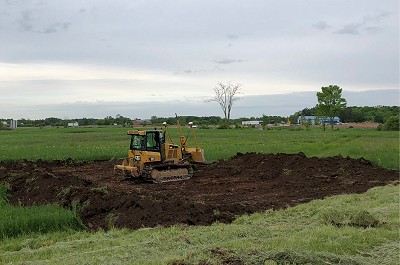 Land being excavated to prepare to construct Hager